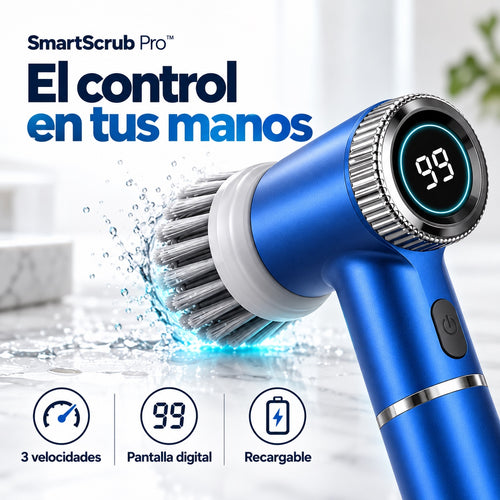 SmartScrub Pro™ azul - 3 velocidades, pantalla digital y recargable