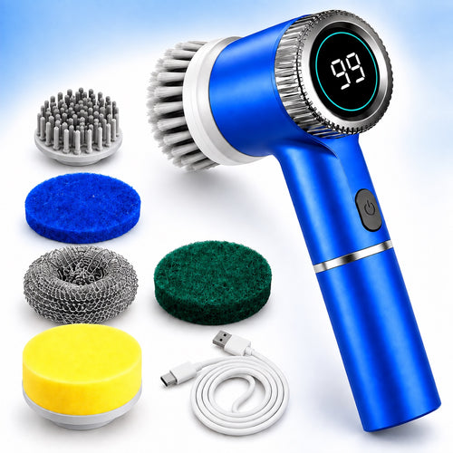 SmartScrub Pro azul con cabezales y cable de carga
