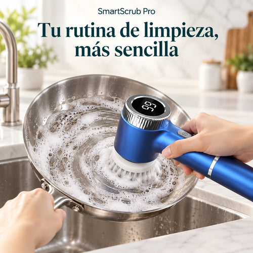 SmartScrub Pro en uso para limpiar una sartén